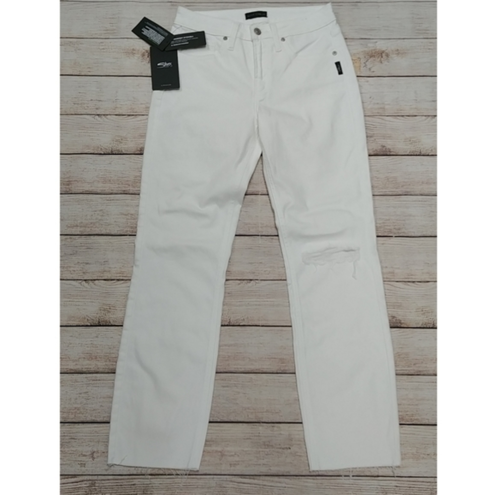 Silver Most Wanted Straight Crop‎ White Jeans